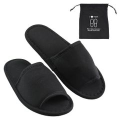 【人気商品】携帯スリッパ 前開きタイプ 折り畳み コンパクト 夜行バス 新幹線 収納袋付き