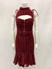 1043 an アン　Andy アンディ　キャバクラ　ドレス　ロング　ツイードラメ　ベルベット　フロントジップ　マーメイド　キャバドレス　M