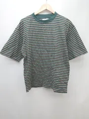 ◇ CIAOPANIC TYPY シンプル ボーダー 5分袖 Tシャツ カットソー サイズS グリーン ブラウン系 メンズ P  【1308160084236】