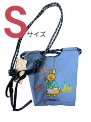 ピーターラビット風　ショルダーバッグ　エコバッグ  うさぎ　D.KELLY  刺繍トートバッグ　ポシェット　お洒落なエコバッグ ミニ折りたたみ  ショッピングバッグ おでかけ　カバン　刺繍  Sサイズ 青 レディース　サマー　バッグ