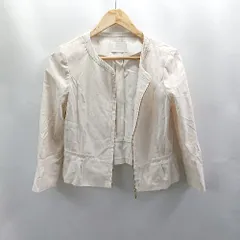 ◇ ⊂ any SiS　エニィスィス フルジップ 長袖 ノーカラージャケット サイズ2 ベージュ系 レディース E  【1505290015622】