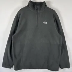 古着 ザ・ノースフェイス THE NORTH FACE ハーフジップフリースジャケット トレーナー ワンポイントロゴ 大きいサイズ XL  ダークグレー系 メンズ