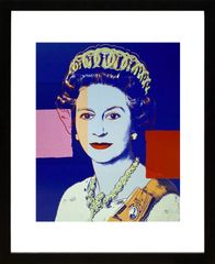 アンディ ウォーホル「英国女王エリザベス2世(ブルー) ,1985」展示用フック付ポスター ポップアート 発送目安10～15営業日