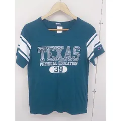 ◇ Champion チャンピオン ロゴ プリント 半袖 Tシャツ カットソー サイズ L ブルー系 ホワイト レディース  【1206060001141】