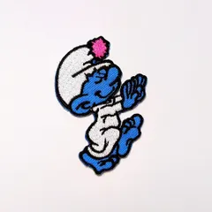 再入荷！送料無料！ ★刺繍アイロンワッペン★【 Smurf（ スマーフ ）】 〚アメリカン雑貨 アメトイ〛