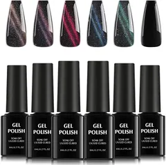 TOMICCA キャッツアイジェル ジェルネイル 6色セット 8ｍｌ UV/LED対応 マグネット磁石付き( type2)