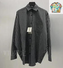 【今日WTO】Balenciaga 2024 SS リブロールカラー コットンシャツ-VT49