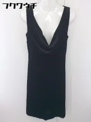 ◇ LAUTREAMONT ロートレアモン バックジップ ノースリーブ ベロア 膝下丈 ワンピース サイズ3 ブラック レディース  【中古】 【1111290003639】