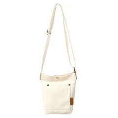 ホワイト_小 ミニショルダーバック スマホポーチ ウォーキング 鍵入れ 長財布 携帯バック コンパクト 縦型 肩掛け 無地 布 シンプル ユニセックス 小物入れ (小, ホワイト)