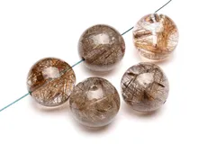 贅沢な内包量！ シルバールチルクォーツ　13.5mm　粒売り (貫通穴) ビーズ 1個売り パワーストーン 天然石 _T640-135