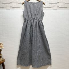 【古着】USED古着 アダプト adapt ワンピース  ブラック 春 夏  チェック かわいい ノースリーブ ワンピース ギンガムチェック 裏地なし FREE AP-240523-012-HY