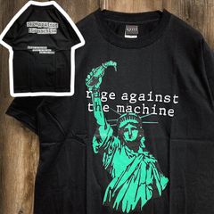バンド Tシャツ レイジアゲインストザマシーン RAGE AGAINST THE MACHINE 自由の女神 黒 tee ティーシャツ ミュージック ロック ツアー ライブ デザイン 派手 奇抜 古着 ビンテージ 2502 2980 p10