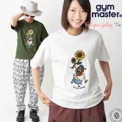 プリントTシャツ ジムマスター Gym Master ひまわり おじさん フィールユアフィーリング刺繍 ショートスリーブカットソー 半袖 7.4oz ( G321706 ) feel your feeling クルーネック gymmaster 春夏スタイル