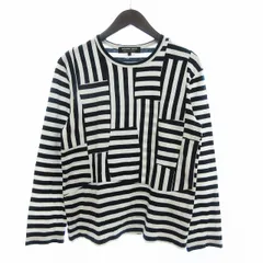 コムデギャルソンオムドゥ COMME des GARCONS HOMME DEUX Tシャツ カットソー 長袖 コットン DG-T005 総柄 紺 白 ネイビー ホワイト Sのサムネイル