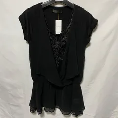 【新品タグ付き】CECIL Mc BEE セシルマクビー チュニック 半袖 ブラック 黒 レース フェミニン きれいめ M フレア 着回し カジュアル