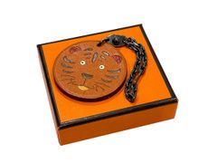 【極美品】HERMES エルメス アニマルキーホルダー タイガー カーフ×925シルバー オレンジ×ブラウン 虎 バッグチャーム 中古 キーリング キーケース アクセサリー ブランド ファッション 小物 希少 レア プレゼント ギフト