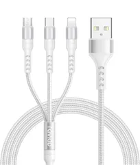 ★RAVIAD 3in1 充電ケーブル USB ケーブル 3A 急速充電 充電コード USB Type C ケーブル Micro USB ケーブル Phone 充電ケーブル 3台同時給電可能 Phone Android タイプC  超高耐久 - 1.2M