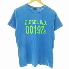 ディーゼル DIESEL Tシャツ カットソー 半袖 ロゴ プリント 青 L 国内正規品 1026
