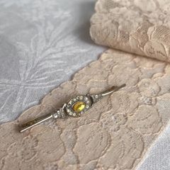 フランスアンティークブローチ　イエロー
