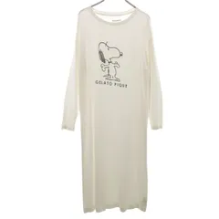 gelato pique ジェラートピケ PEANUTS ピーナッツ コラボ 長袖 ルームウェア F 白 スヌーピー ワンピース レディース 古着