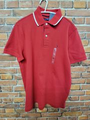 新品未使用/トミーヒルフィガー Tommy Hilfiger ポロシャツ メンズ レッド Mサイズ #34482