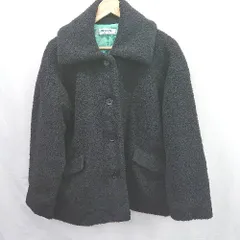 ◇ ⊇ PERSONS パーソンズ ボア素材 長袖 ボアブルゾン サイズL ブラック系 レディース E  【1507080007886】