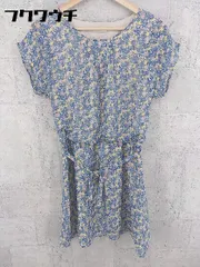 ◇ ◎ aquagirl アクアガール 総柄 ウエスト紐付 半袖 膝丈 ワンピース サイズS ブルー マルチ レディース 【中古】 【1002800509805】のサムネイル