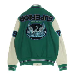 DIESEL レザー スタジャン ワッペン ロゴ 切り替え SUPERIOR