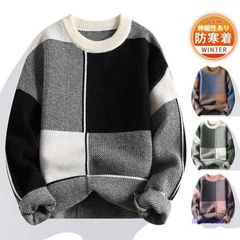 ゴルフウェア ゴルフニットセーター ゴルフメンズ ニット クルーネック 暖かい 通勤 おしゃれ 秋冬 トレーナー 仕事用 カジュアル 防寒 体型カバー