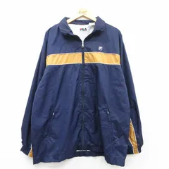 XL/古着 フィラ FILA 長袖 ナイロン ジャケット メンズ 90s 濃紺 ネイビー 内側メッシュ 25mar14 中古 アウター ウインドブレーカー