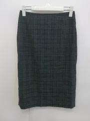◇ IENA イエナ チェック 膝下丈 タイト ナロー スカート サイズ36 ブラック ネイビー マルチ レディース P  【中古】 【1211180004279】