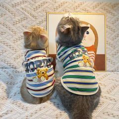 犬服 猫服 タンクトップ ドッグウエア 中小型犬 プルオーバー 可愛い熊柄