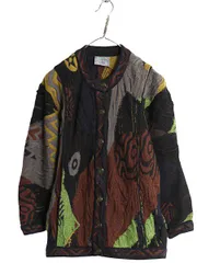 【お得なクーポン配布中!】 90s オーストラリア製 COOGI 3D 立体編み 100％ ウール ニット カーディガン レディース XS 古着 オールド クージー 総柄 セーター 前開きのサムネイル
