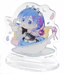 【中古】アクリルスタンド・アクリルパネル レム ティーカップアクリルスタンド きゅんキャラいらすとれーしょんず 「一番くじ Re：ゼロから始める異世界生活～まどろみのティーパーティー～」 F賞