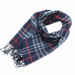 バーバリーズ　英国製　ヴィンテージ　ウール　フリンジ　マフラー　グレー　秋冬 BURBERRY LONDON バーバリー ロンドン スコットランド製