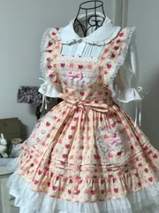 ★ .M★ショート丈＋裾レース★プリティーハート★お袖どめ付★エプロンドレス★ハートポケット★RIRZ.M★