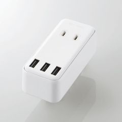 【HY】O【中古】【美品】ELECOM エレコム モバイルUSBタップ（直差し/2口+3ポート）MOT-U08-23WH[定形外郵便、送料無料]HY002
