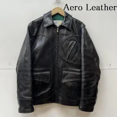 希少 34inch 馬革 エアロレザー レザージャケット ブラック AERO LEATHER(エアロレザー) / ダブルライダースジャケット/34