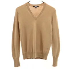 ユニクロ カシミヤ100％ 長袖 Vネック セーター S ベージュ UNIQLO ニット レディース
