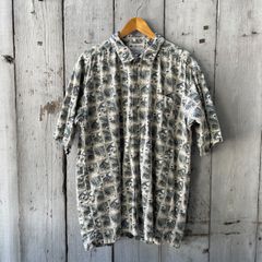 古着 Columbia コロンビア 総柄シャツ 魚柄 シャチ　オールド アメカジ メンズ レディース ヴィンテージ 商品番号030