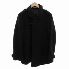ビームス BEAMS ステンカラーコート ウール 比翼ボタン 衿裏 コーデュロイ S 黒 ブラック /VU◇ 0207のサムネイル