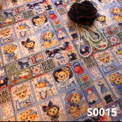 上質100%コットン生地　熊　100x110センチ