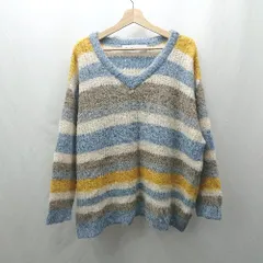 ◇ ⊇ fredy emue フレディ エミュ 総柄 長袖 セーター サイズ38 ブルー系 レディース E  【1504240028552】