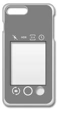 【新品未使用】iPhone7 Plus iPhone8 Plus アイフォン7/8プラス クリア ハードケース (グレー) カメラアプリ風 フォトフレーム くすみカラー カバー スマホケース cl-iphone7plus-412