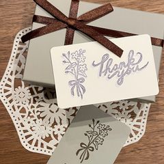 消しゴムはんこ【ブルースターの花束】　感謝　メッセージ