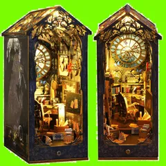 【人気商品】ファニチャー 手作りキット セット インテリア ドールハウス オーナメント ミニチュア 新築祝い 創造的+LEDライト、 木製 3Dパズル DIY おもちゃ 子、友達、恋人 Spilay 誕生日、休日、クリスマスプレゼント(探偵事務所)14歳以上対