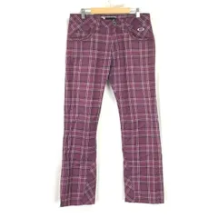 オークリー/OAKLEY★ゴルフウェア/パンツ【メンズ32/股下78cm/チェック柄/ワインレッド/wine red】Pants/Trousers◆cBH364