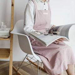 日本のヴィンテージ風のかわいいエプロンドレス　ピンク　クロスバックストラップとデュアルポケット付き 女性用綿織り職人エプロン　料理　絵画　ガーデニング用 100%綿素材