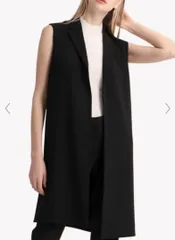 ◎Theory　セオリー　STRAIGHT VEST　ロングジレ　ベスト　ノースリーブコート　チェスター　ブラック　2
