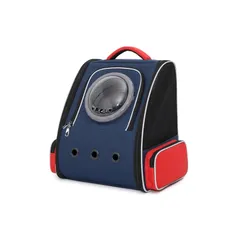 Okiki 犬 猫 ペット キャリー バッグ リュック【背面窓の設計・カーテン付き】猫 小型犬・小動物用 きゃりーバッグ リュック ペットハウス 旅行/通院/お出かけ/災害避難用 大容量 通気性 宇宙船 折り畳み 2種類の窓付き 猫バッグ 0